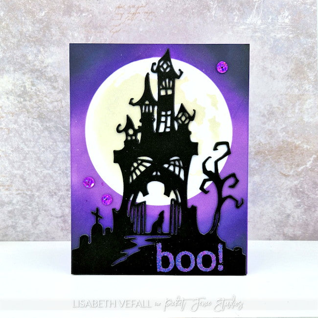 Card with haunted house