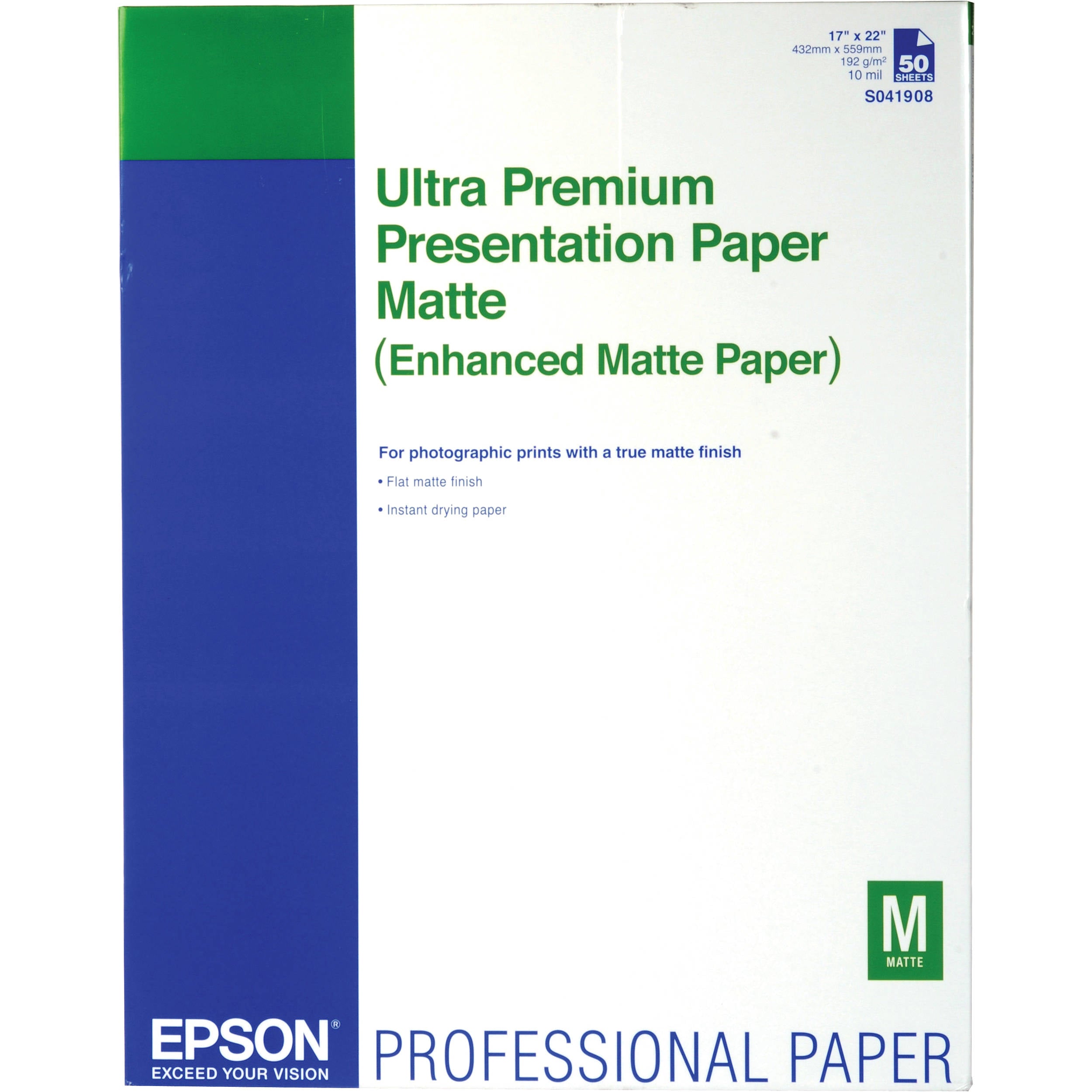 Epson Ultra Premium Presentation Paper Matte (17 x 22, 50 Sheets) – Image  Pro International