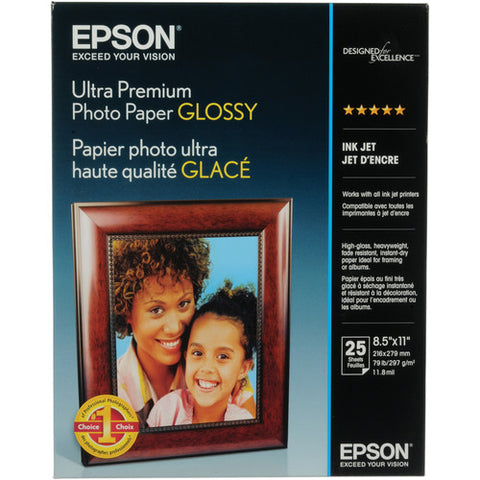 Epson Metallic Photo Paper Luster (8.5 x 11, 25 Sheets) S045596