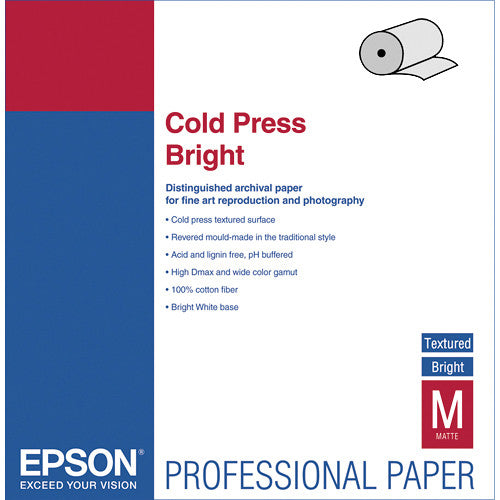 Epson Cold Press Bright Archival Inkjet Paper (24 x 50' Roll) – Image Pro  International