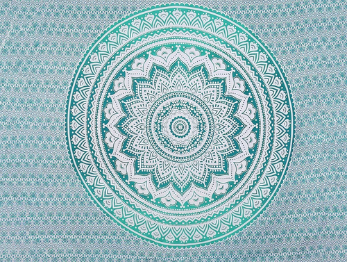 Green and Blue Mandala Tapestry – KrMagic