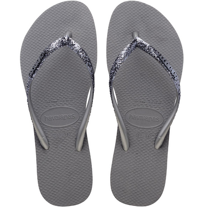 havaianas Women's Size 11/12 Slim Glitter Stripe 4147906-9537 Flip Flops  Sandals