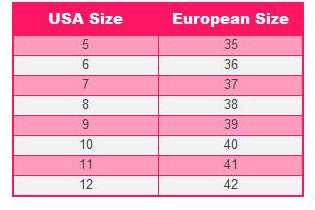 mephisto size chart