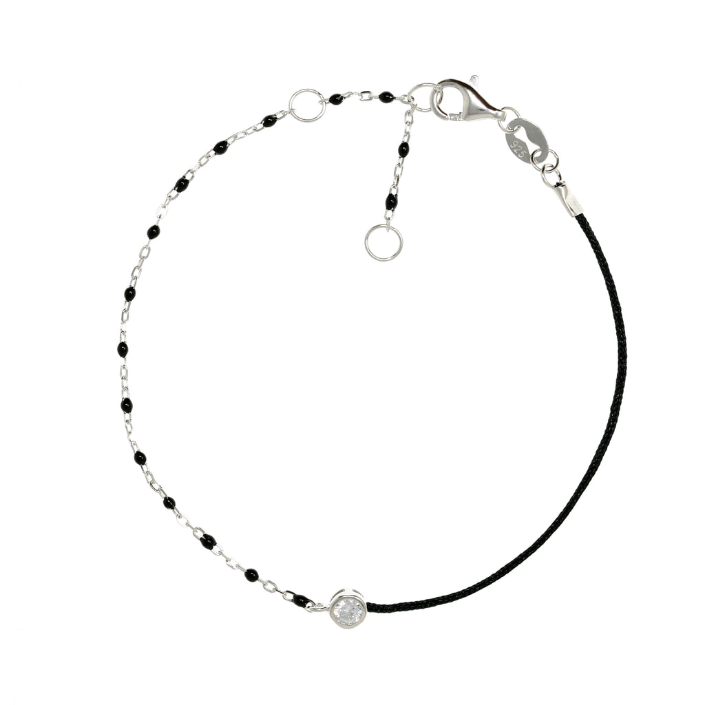 Bracelets | Black Silver Bangles | Chain and Silk Bracelets | Stretch ...