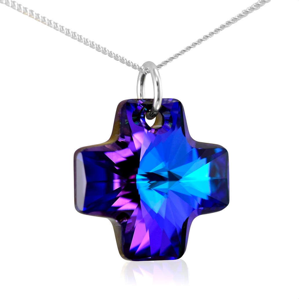 Heart Lock Key Pendant Necklace w/ Swarovski Crystals | Dahlia
