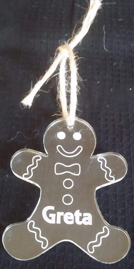 Segnaposto Natalizi Con Nome.Omino Di Pan Di Zenzero Personalizzato Con Nome Decorazione Albero Cas Shop Ricomincio Da Tre