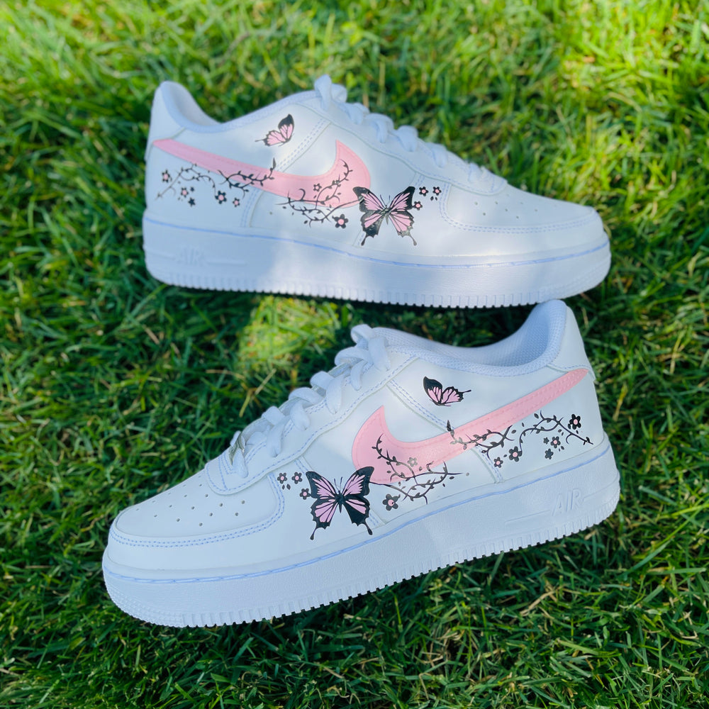 pink butterfly air force ones