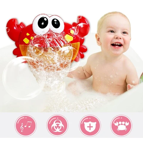Auto Bubble Maker Machine Bubble Crab Bath Toy: