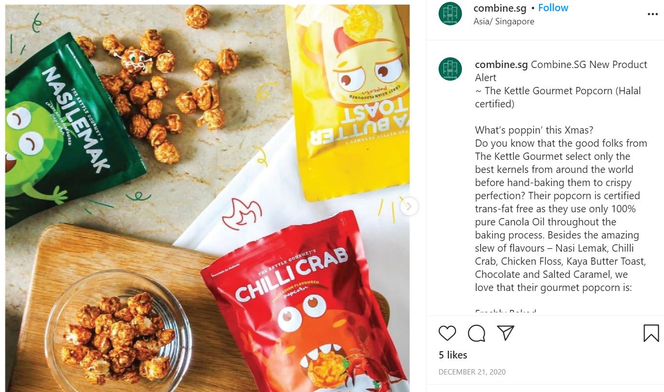 Screengrab of the Instagram post in NUYOU's article featuring The Kettle Gourmet's Crazy Asian Flavours