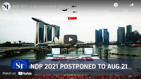 the video context the floating platform will be close till phrase 2 heighten alert is over. It is a screenshot of a video posted in The Straits Times