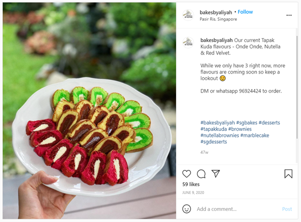Instagram post of Breadwerks'Tapak Kuda flavours: Onde Onde, Nutella and Red Velvet