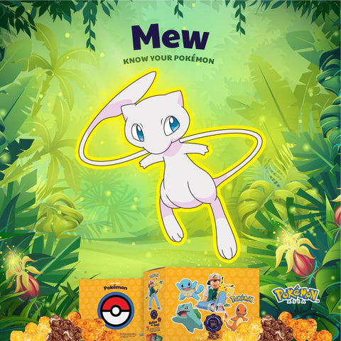 The Kettle Gourmet Pokémon gift box contains 5 different collectable cut-outs up for grabs, such as Mew.