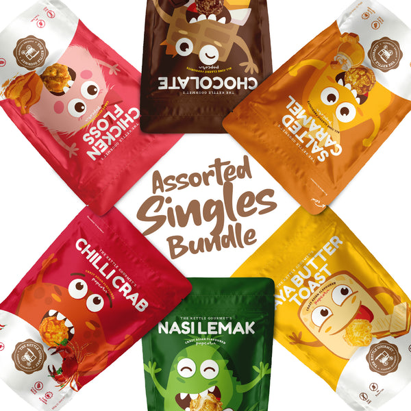 This bundle features all flavours of our popcorn in our Snack monsters, and is great for those who are looking to try out all the unique popcorn flavours!