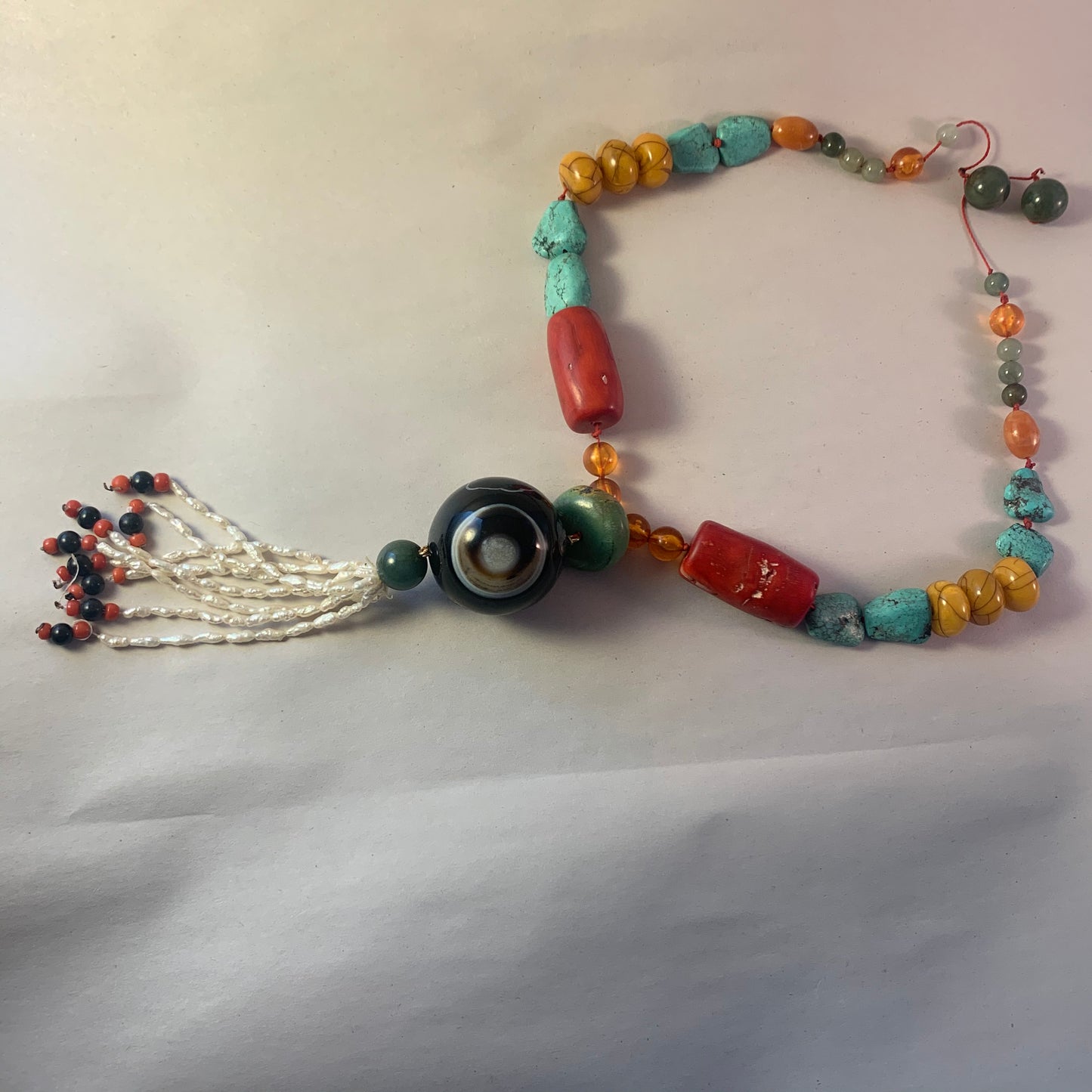 A boho necklace with vintage beads – Tibetan Keepsakes