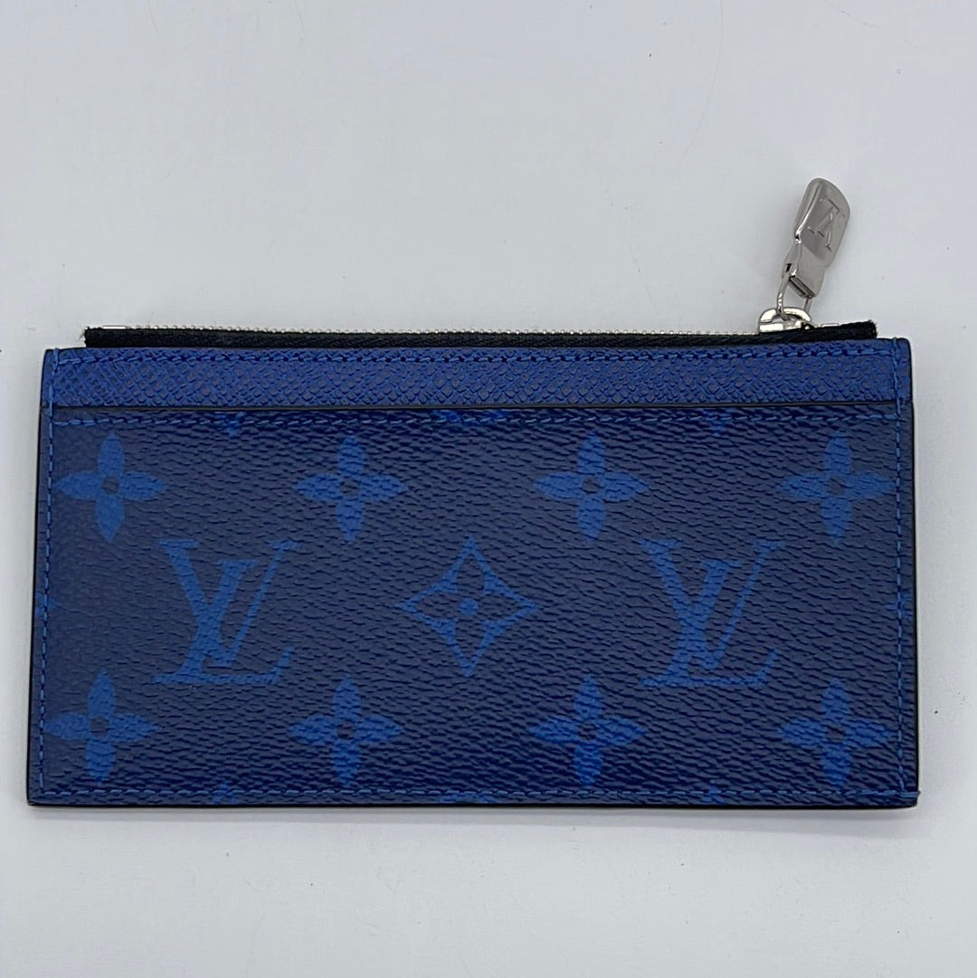 Louis Vuitton Taigarama Coin Holder in Blue w/ Tags