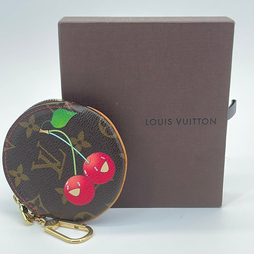 Louis Vuitton Monogram Cherries Round Coin Pouch Change Keychain