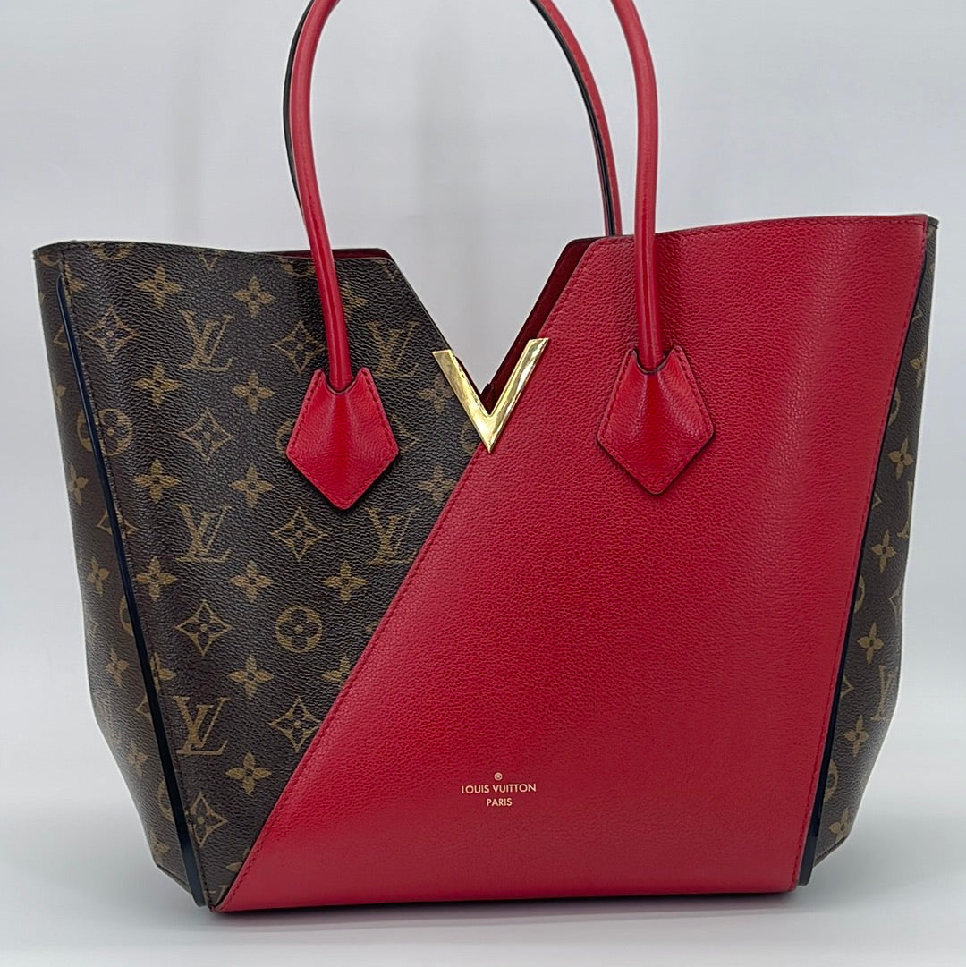 Preloved Louis Vuitton Monogram Canvas and Red and Cream Leather PM Fo –  KimmieBBags LLC