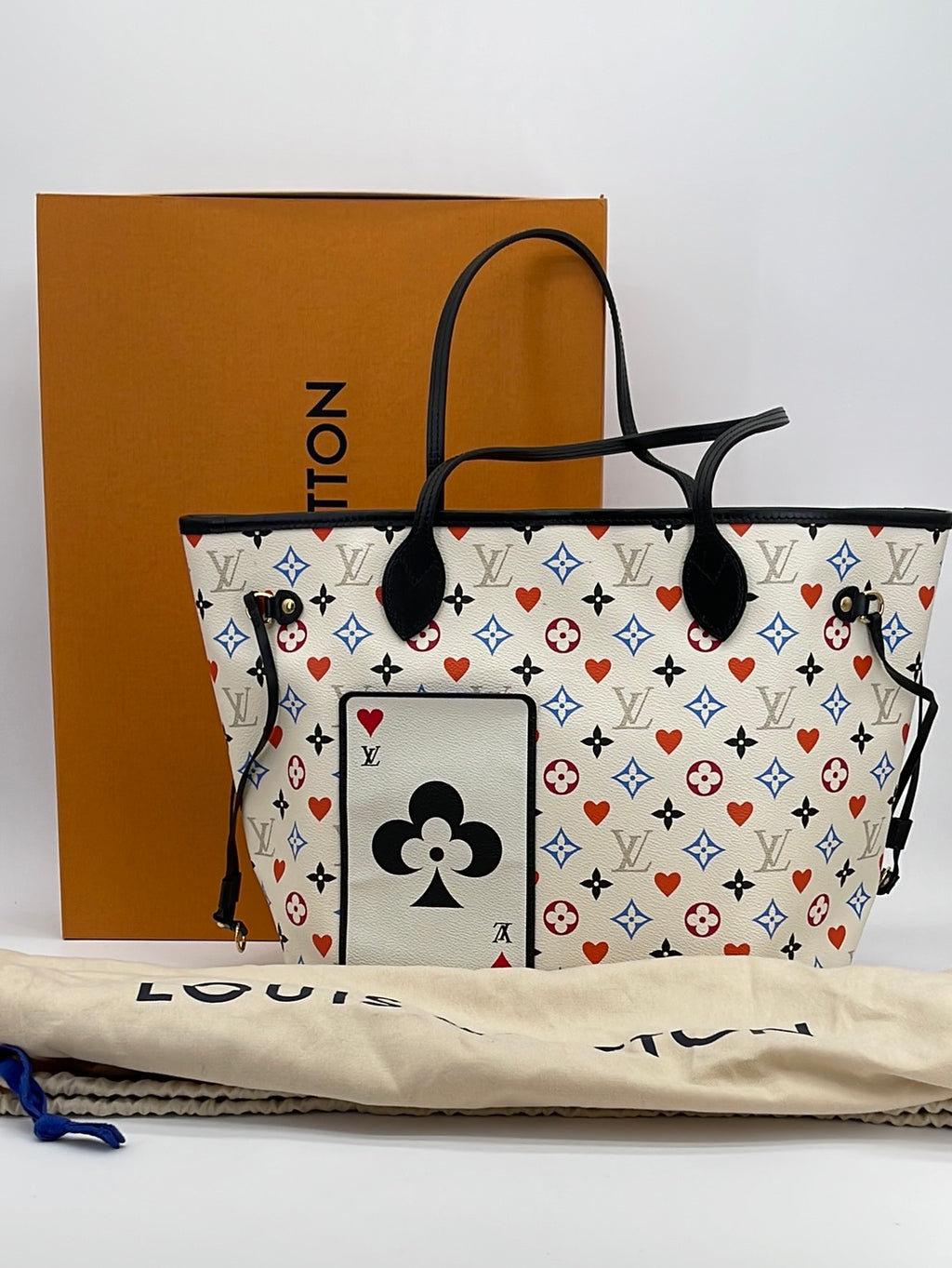 Louis Vuitton Limited Edition White Multicolor Monogram Canvas Game on Neverfull mm Bag