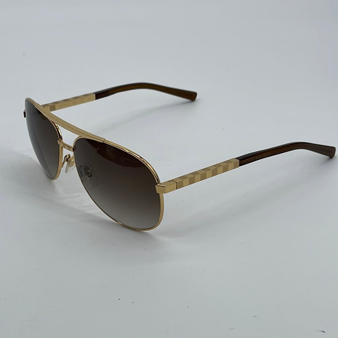 LOUIS VUITTON Metal Attitude Pilote Sunglasses Z0339U Gold 1292352
