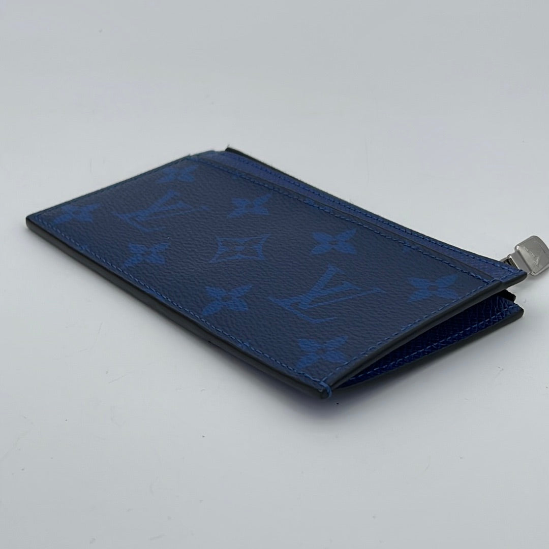 LOUIS VUITTON Taigarama Coin Card Holder Cobalt Blue 1250110