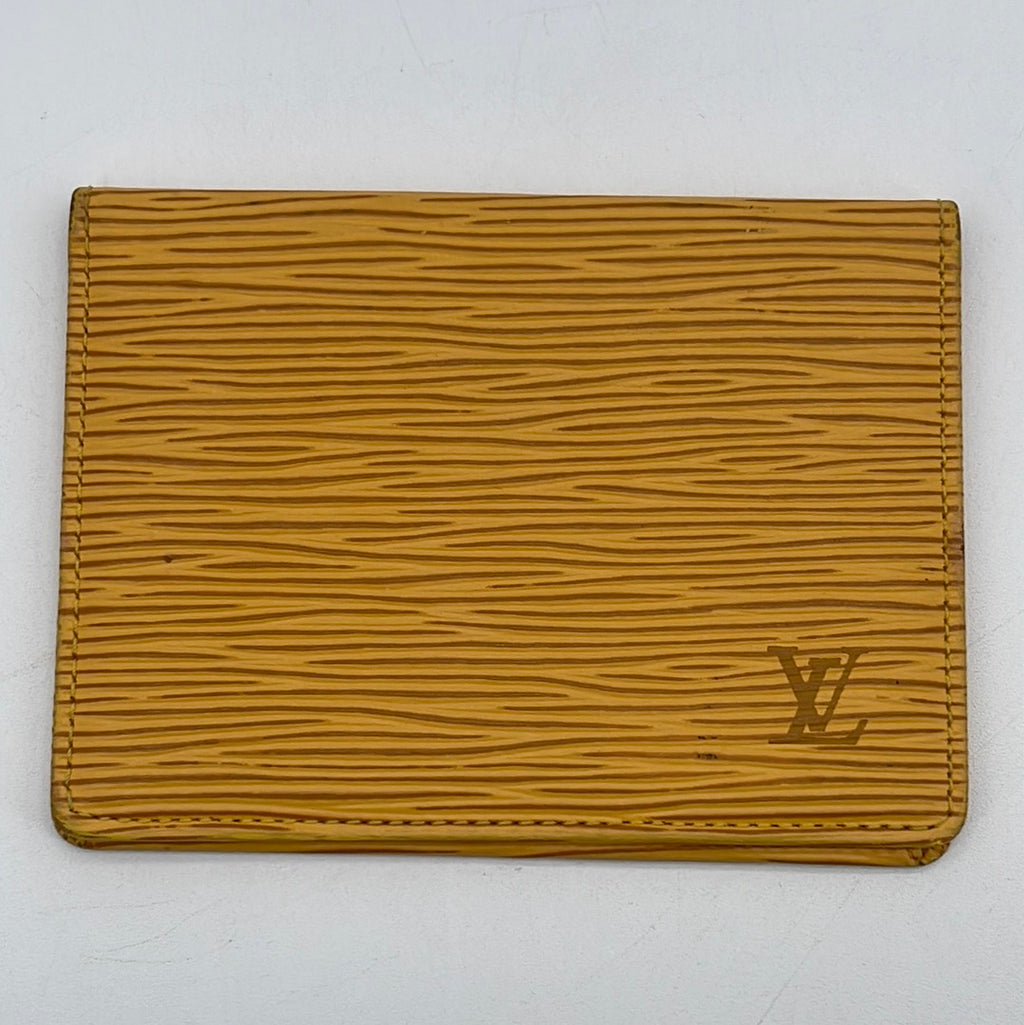 Louis Vuitton Yellow Epi Leather Card Case Wallet Holder 5LVL1223