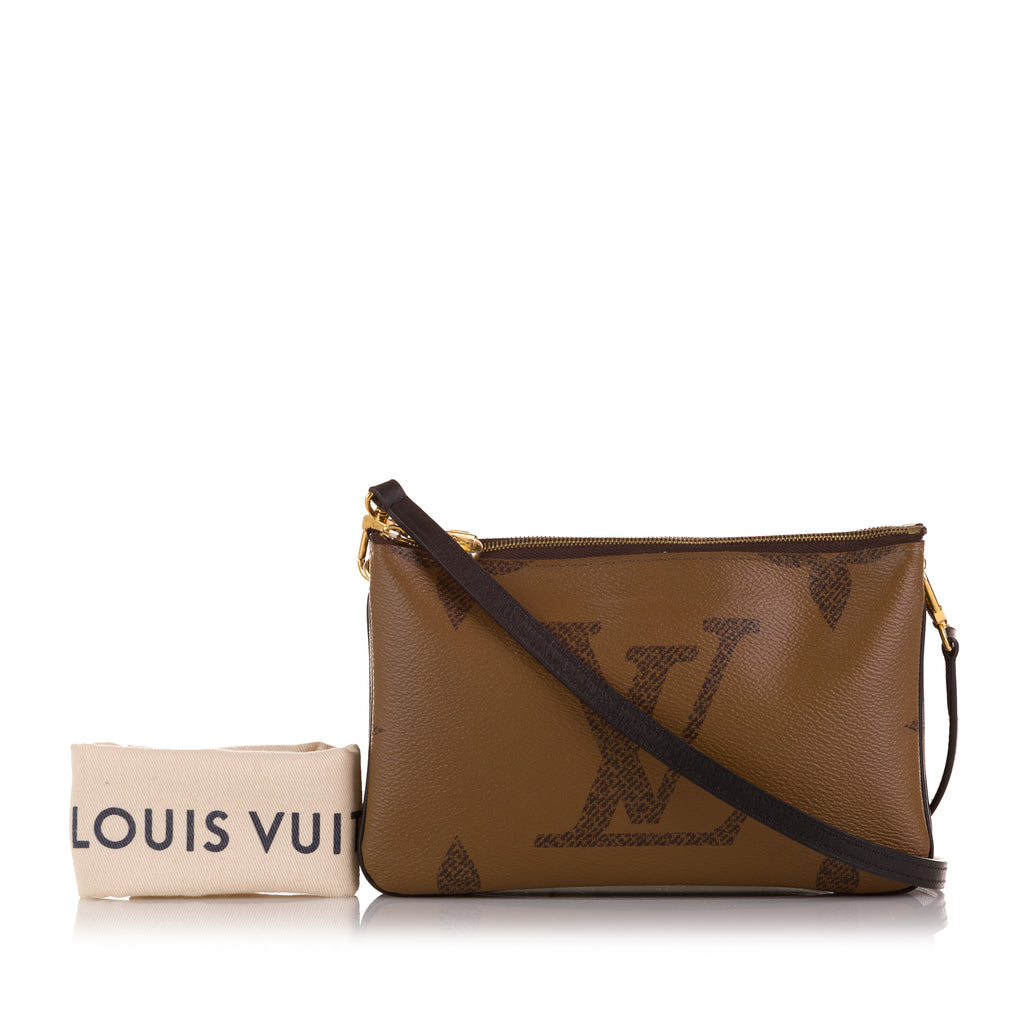 Louis Vuitton Black Monogram Empreinte Double Zip Pochette, myGemma, JP