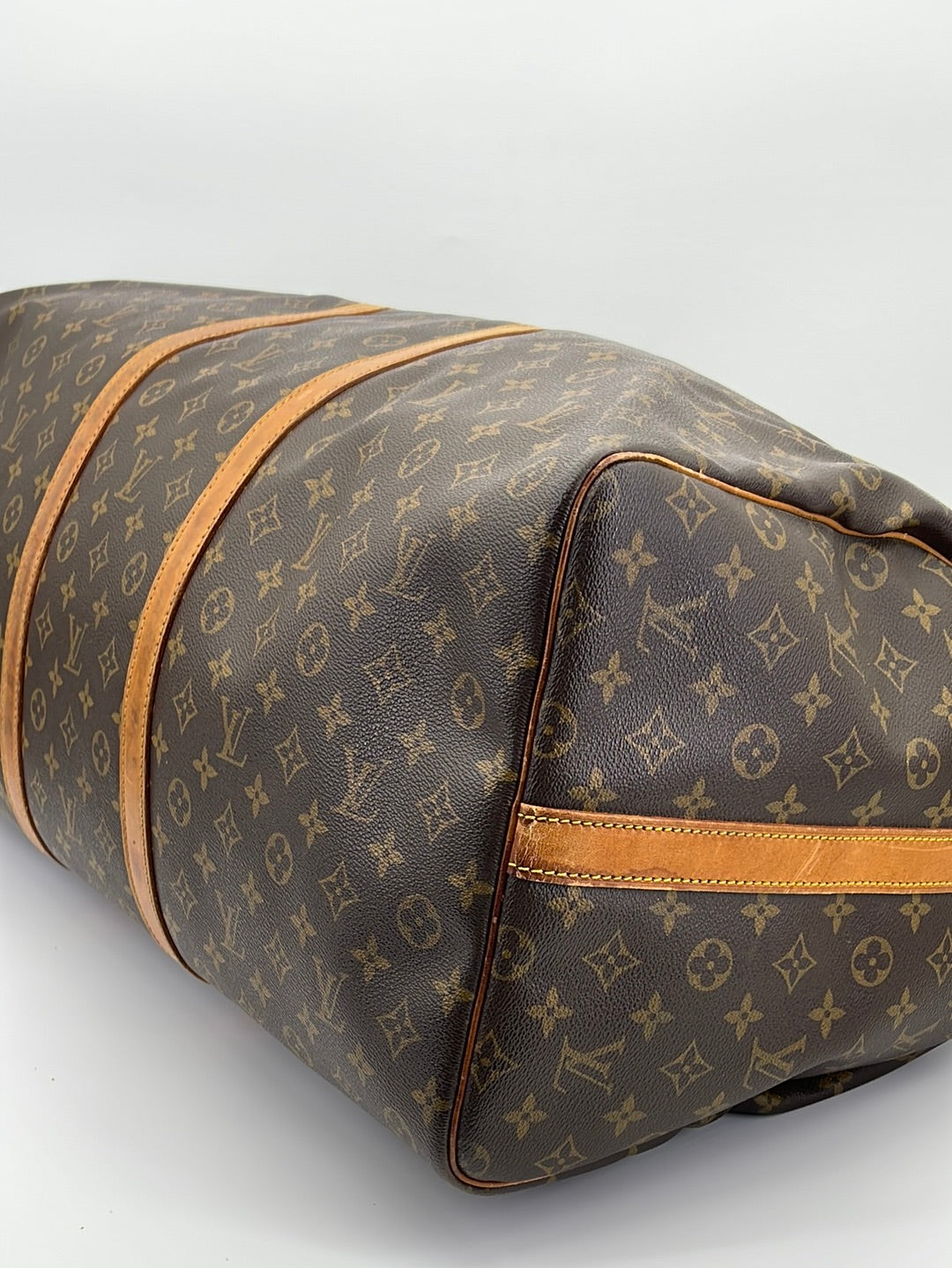 Authentic LOUIS VUITTON Monogram Keepall 60 Bandolier Carry-on 