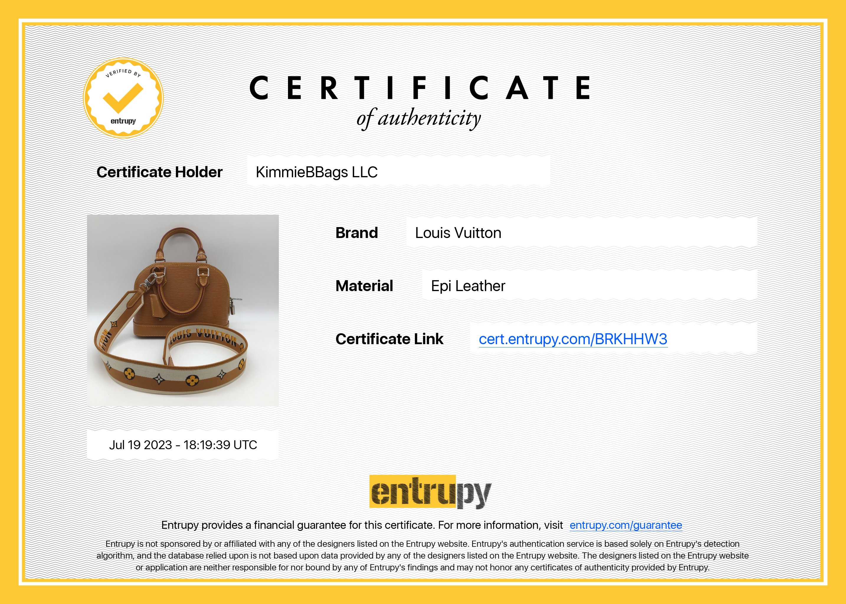 Louis Vuitton Alma Bb Gold Honey EPI