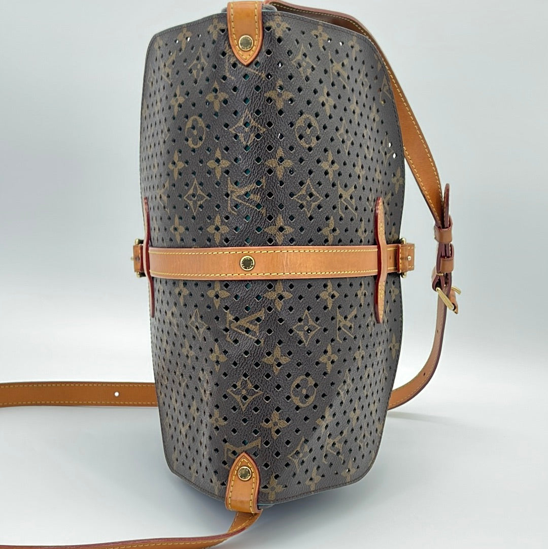 Louis Vuitton Flore Saumur Handbag Perforated Monogram Canvas