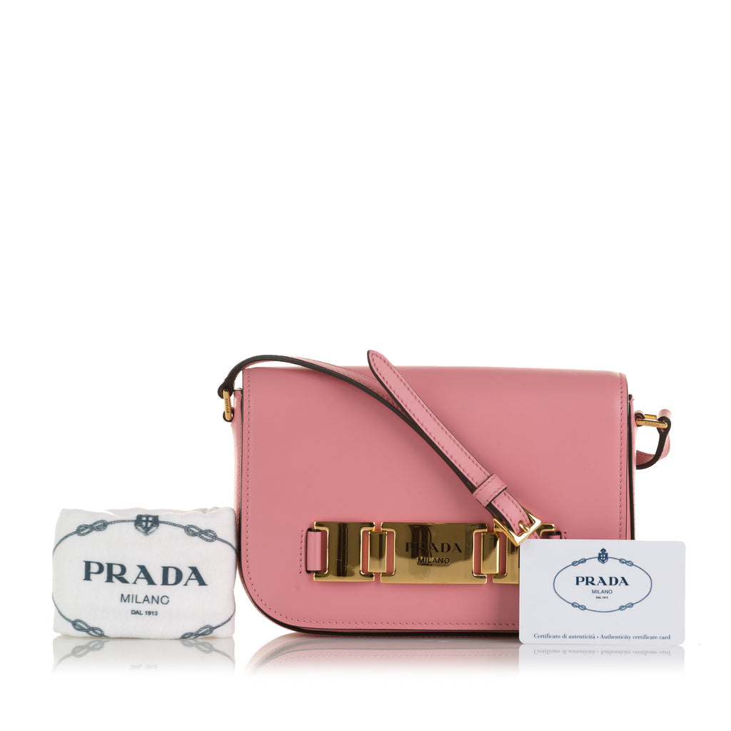 Prada  Vitello Daino Crossbody bag in Acciaio – Baggio Consignment