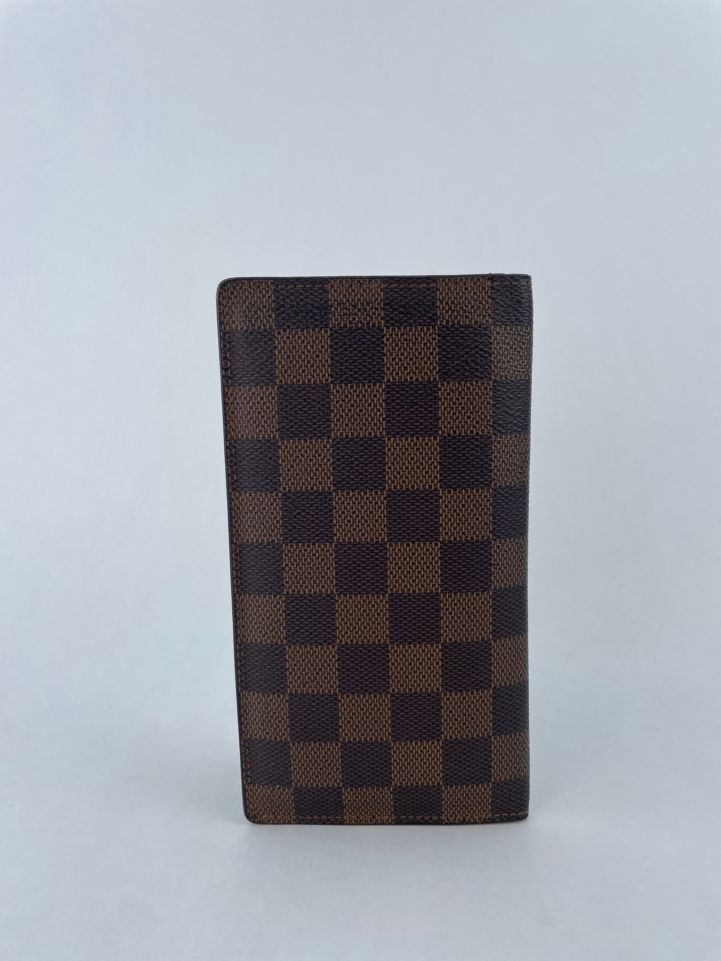 Louis Vuitton Damier Ebene Card Holder Long Bifold Wallet Leather