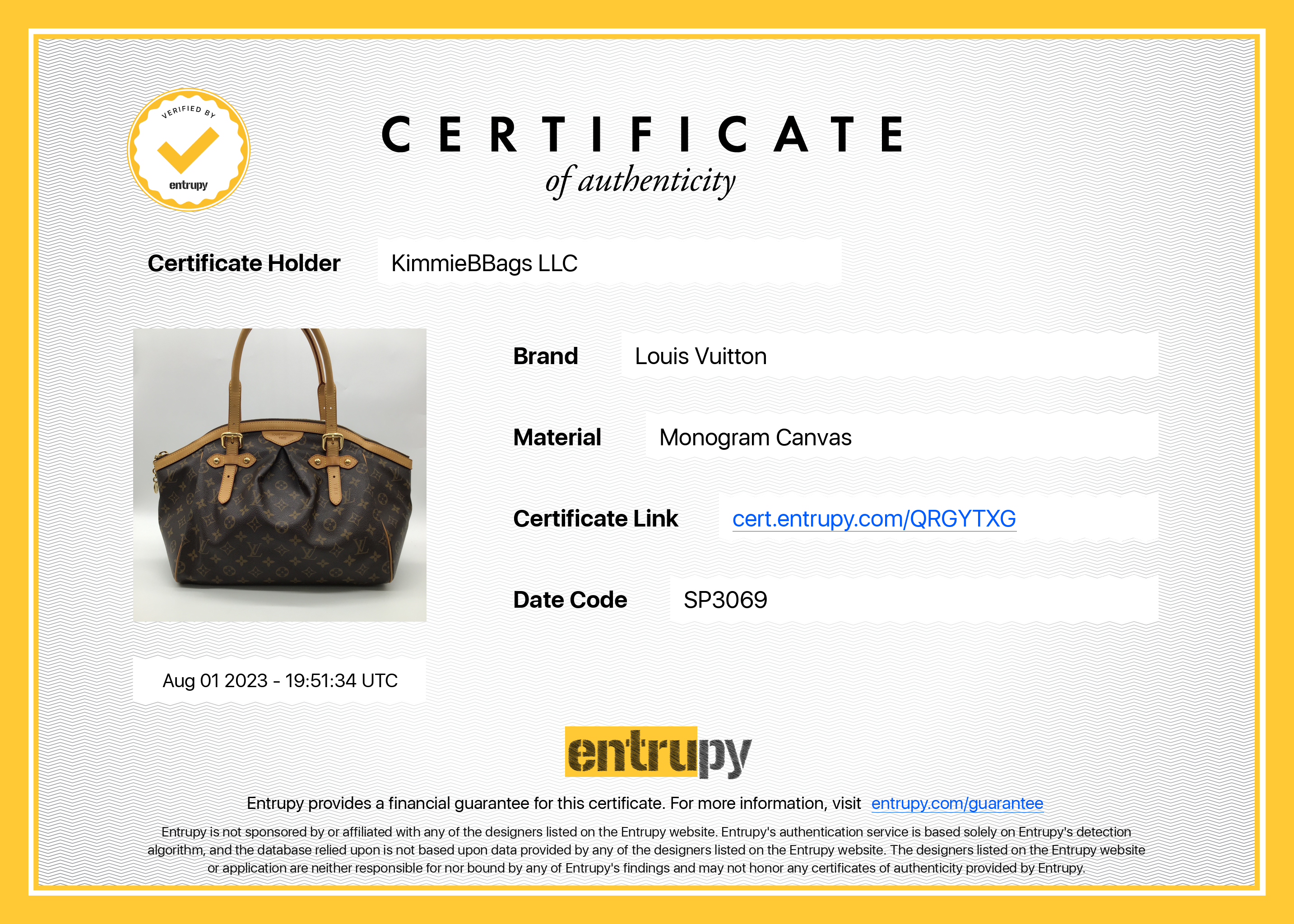 PRELOVED Louis Vuitton Monogram Canvas Tivoli GM Bag SP3018 092723 –  KimmieBBags LLC