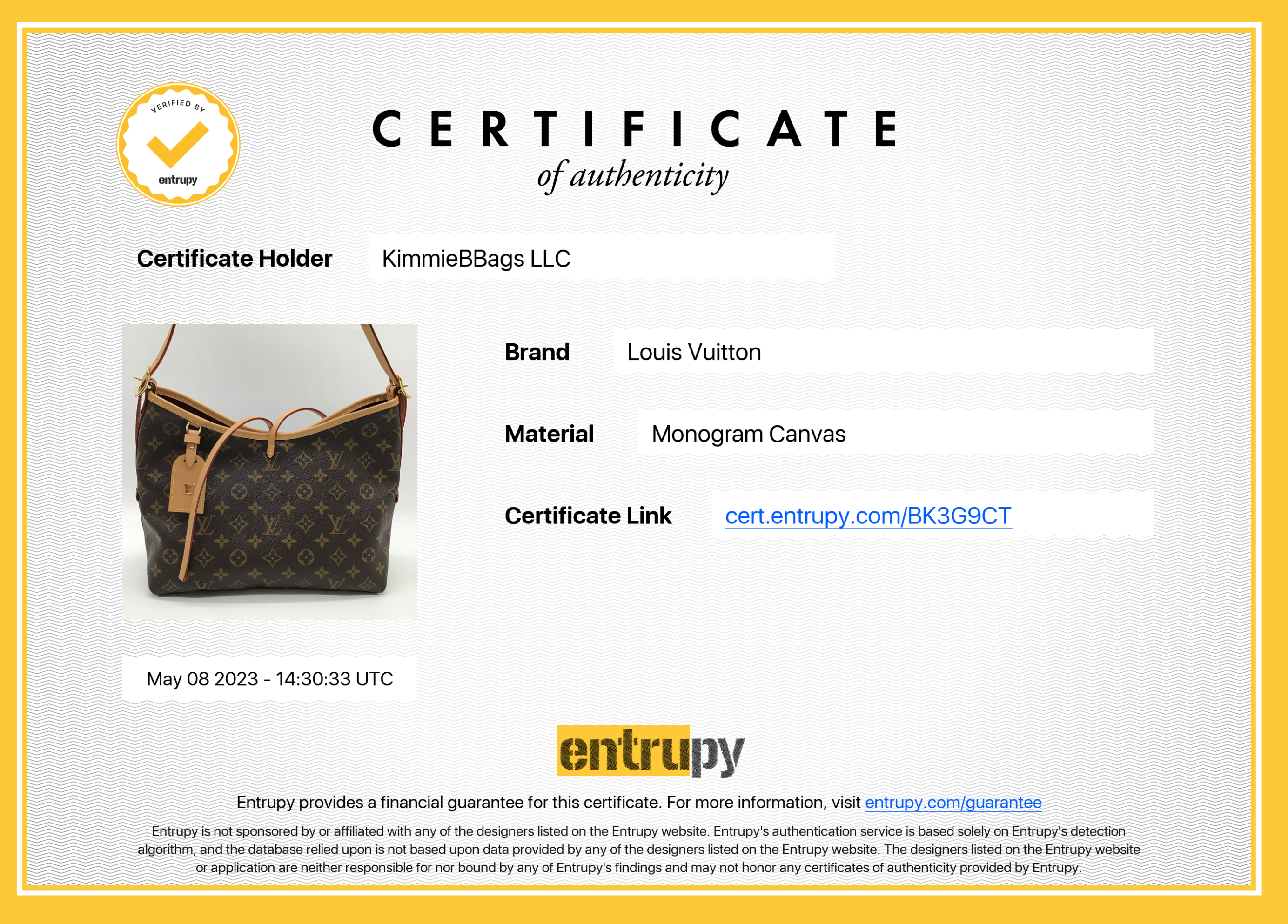 Preloved LOUIS VUITTON Monogram Canvas Carryall PM Bag BK3G9CT