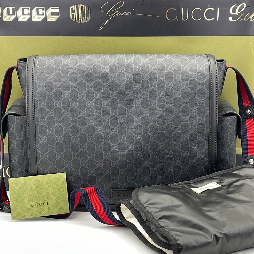 Gucci Kids GG Supreme Diaper Bag - Black
