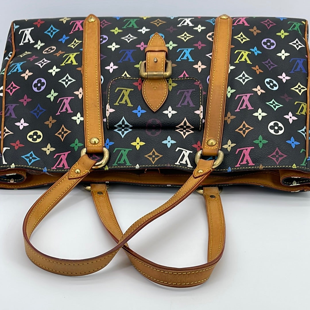 Louis Vuitton Black Monogram Multicolore Aurelia GM Tote Bag