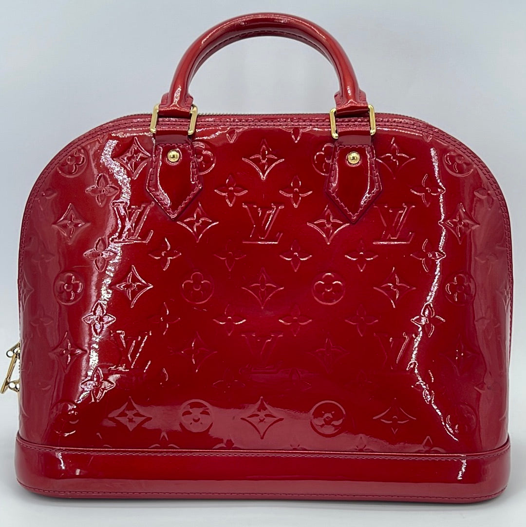 NTWRK - PRELOVED Louis Vuitton Red Monogram Vernis Alma PM Bag