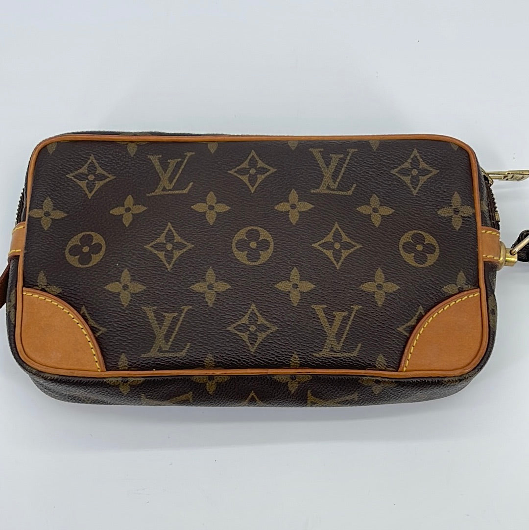 Louis Vuitton - Authenticated Marly Dragonne Clutch Bag - Cloth Brown for Women, Good Condition