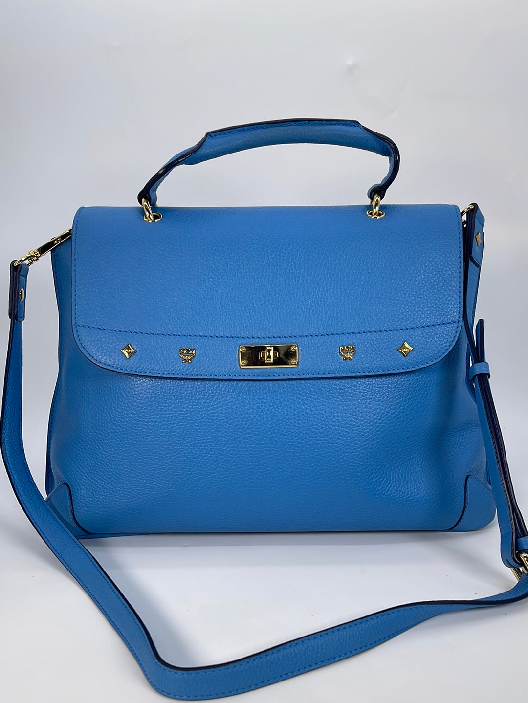 Leather crossbody bag MCM Blue in Leather - 17305471