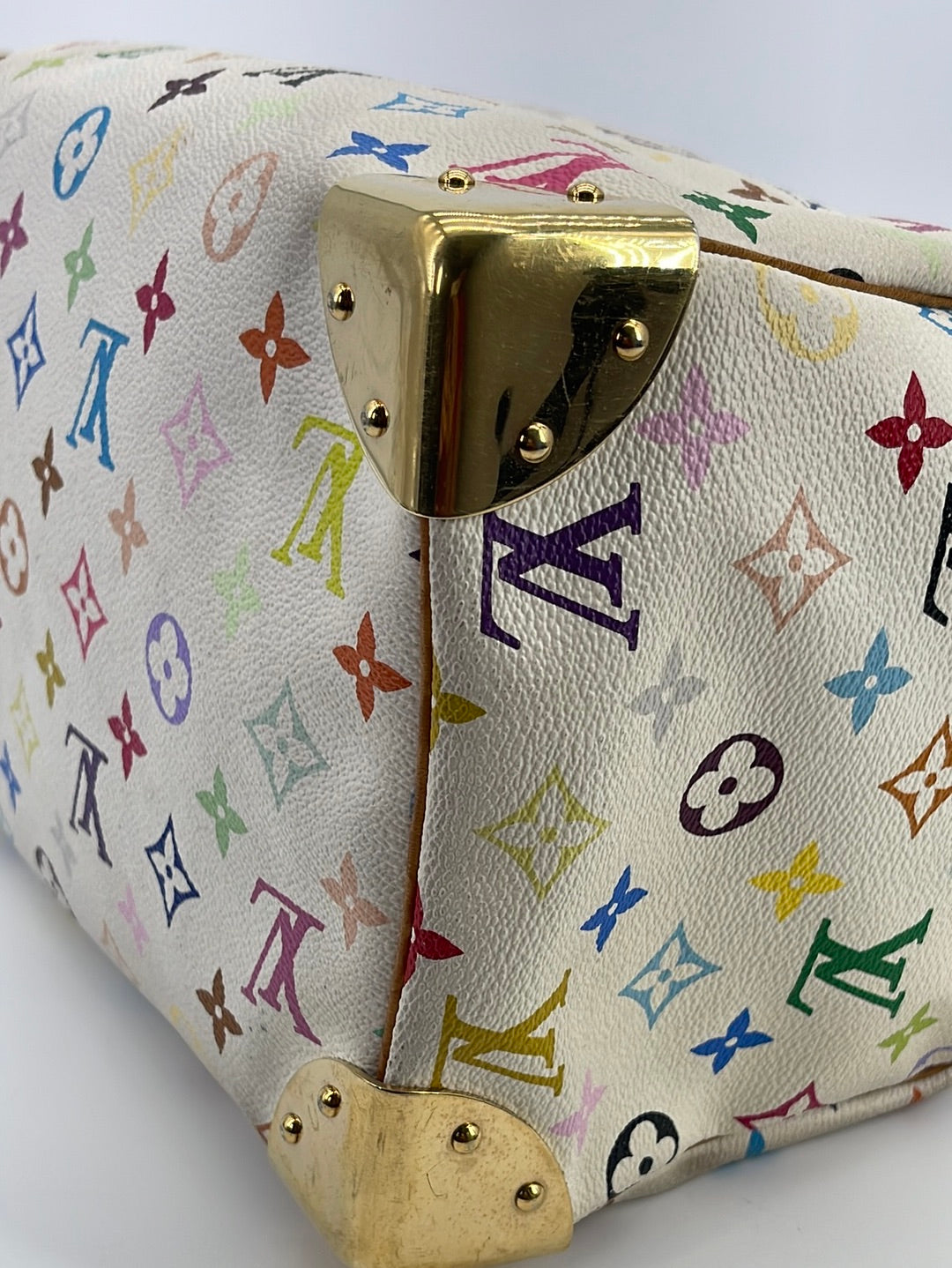 Vintage Louis Vuitton White Multicolor Speedy 30 Bag SP0094 061923