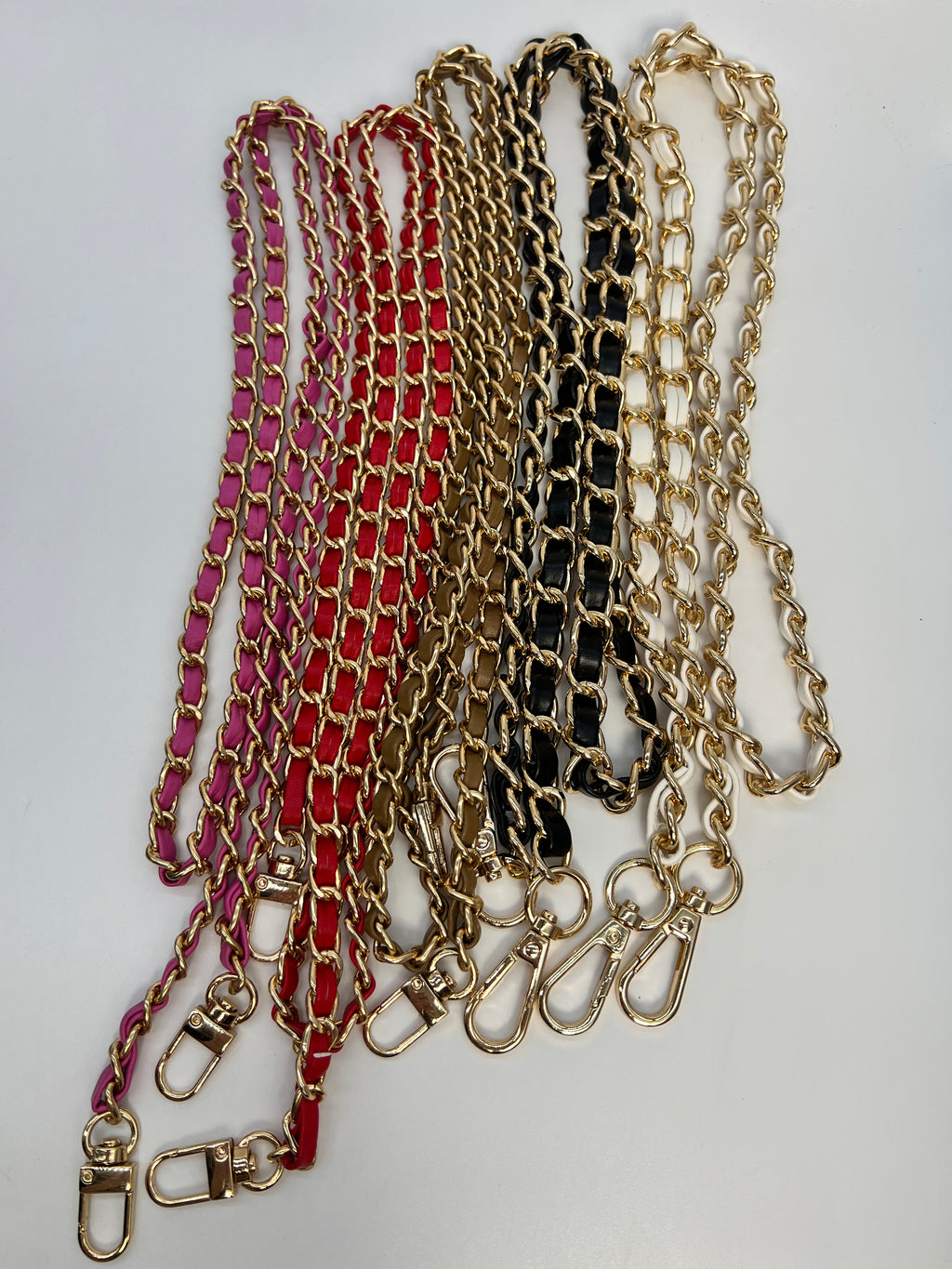 New Thin Chain Metal Purse Strap 43” - 2 Colors 43 Silver Chain Metal - Thin Braid