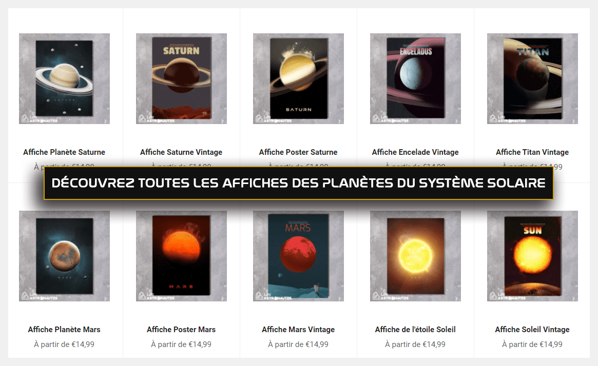 Affiches planetes systeme solaire
