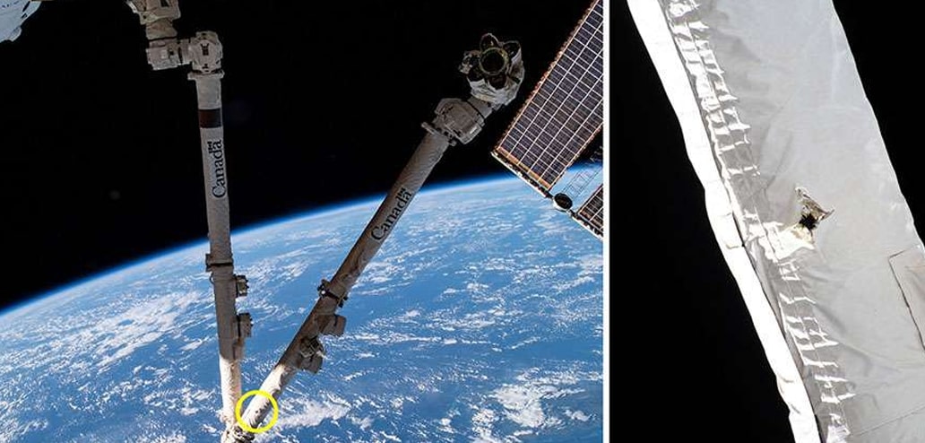 debris spatiaux impact station spatiale internationale