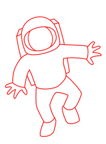dessin astronaute dessin animé étape 3