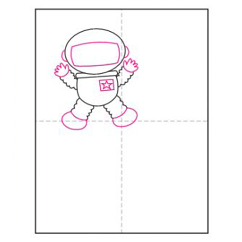 dessin astronaute enfant étape 3