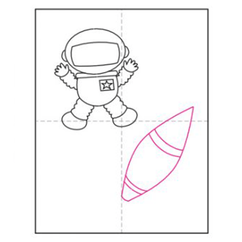 dessin astronaute enfant étape 4