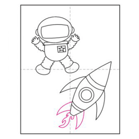 dessin astronaute enfant étape 6