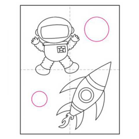 dessin astronaute enfant étape 7