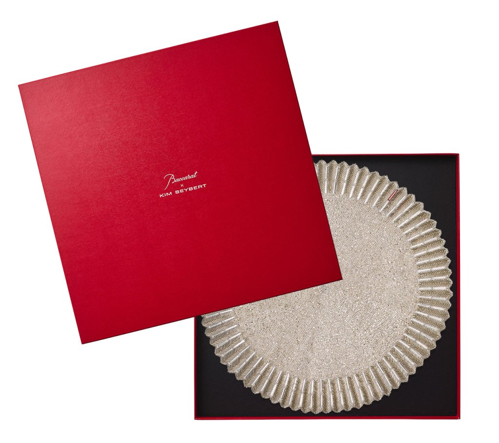 Etoile Placemat in Crystal & Silver, Set of 2 in a Gift Box