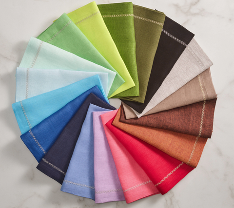 Kim Seybert Classic Napkins, available in colors like Citron, Blue, Green, and many more