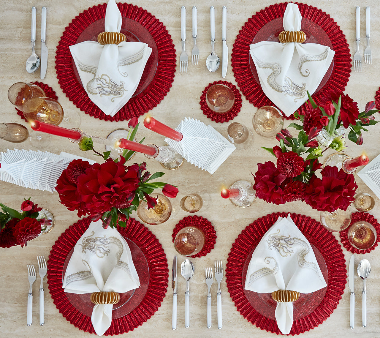 lunar new year tableware sparkling red theme